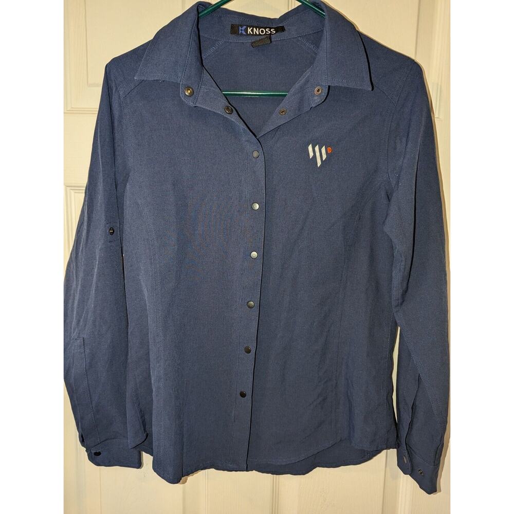 Knoss Shirt Women's XS Pioneer Stain Repel Long Sleeve Workshirt Blue Outdoors